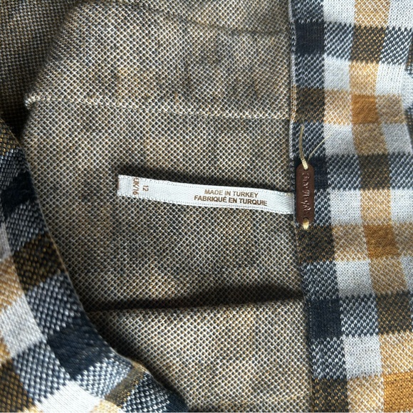 Free People Plaid yellow/black/white size 12 pleated - Picture 4 of 10